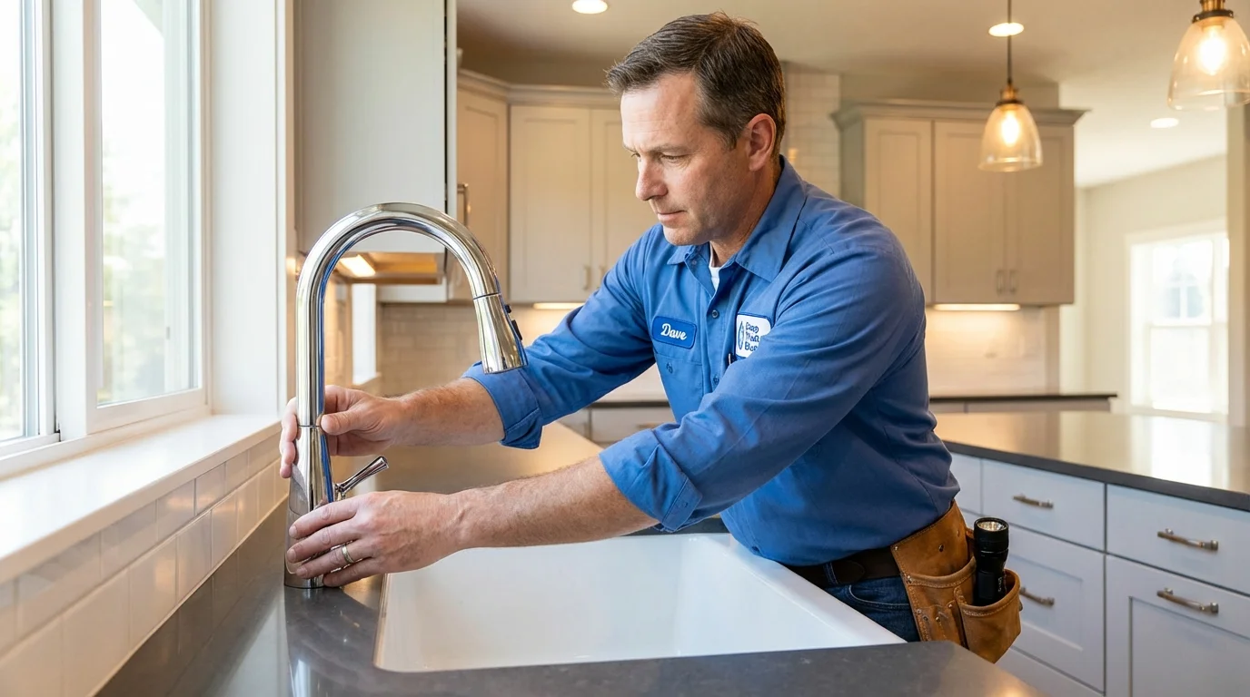 Kitchen faucet installation by Johns Plumbing LLC in Sumner